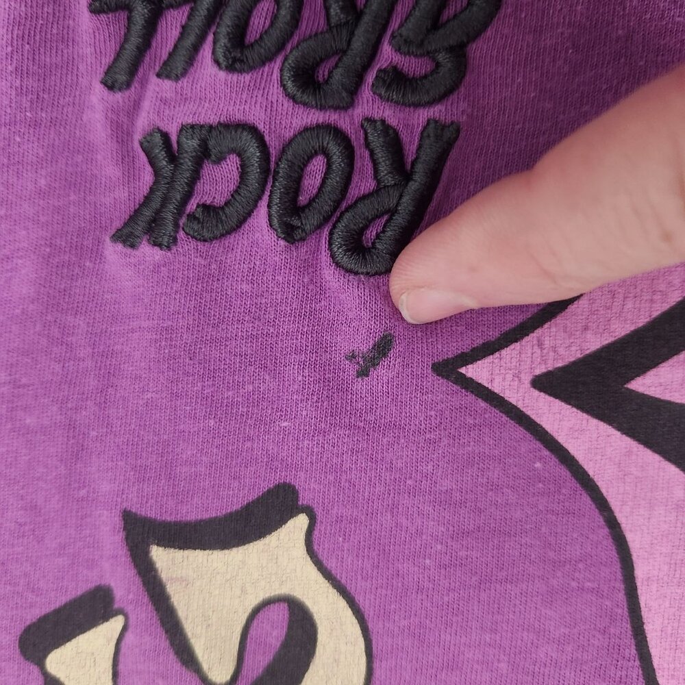 Rolling Stones Purple Graphic T-Shirt S Time & Tru Rock & Roll Embroidered Cotto - Picture 8 of 10